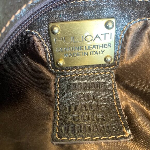 PULICATI ITALY Snake Pattern Calf Hair Leather Large Handbag Tote Bag Purse - Picture 13 of 16